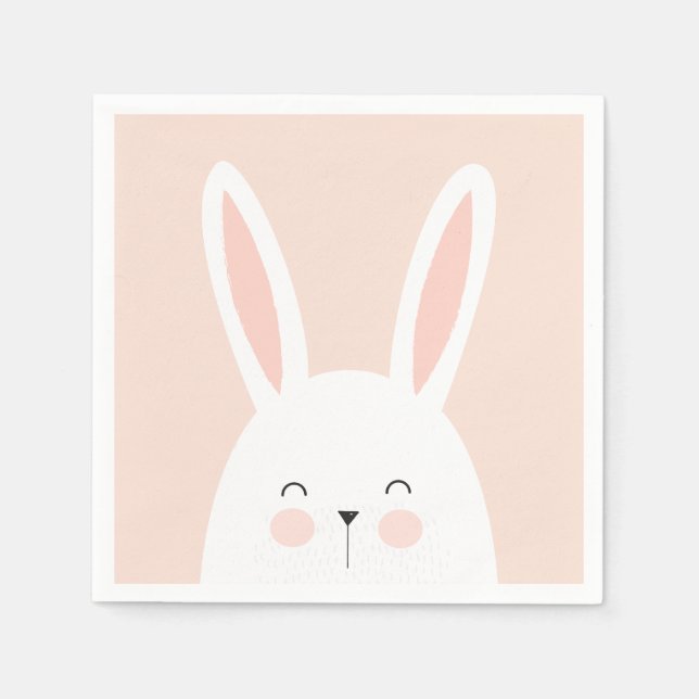 Servilleta De Papel Super Kawaii Cute Easter Bunny. (Anverso)