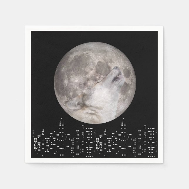 Servilleta De Papel Super Luna del Lobo (Anverso)