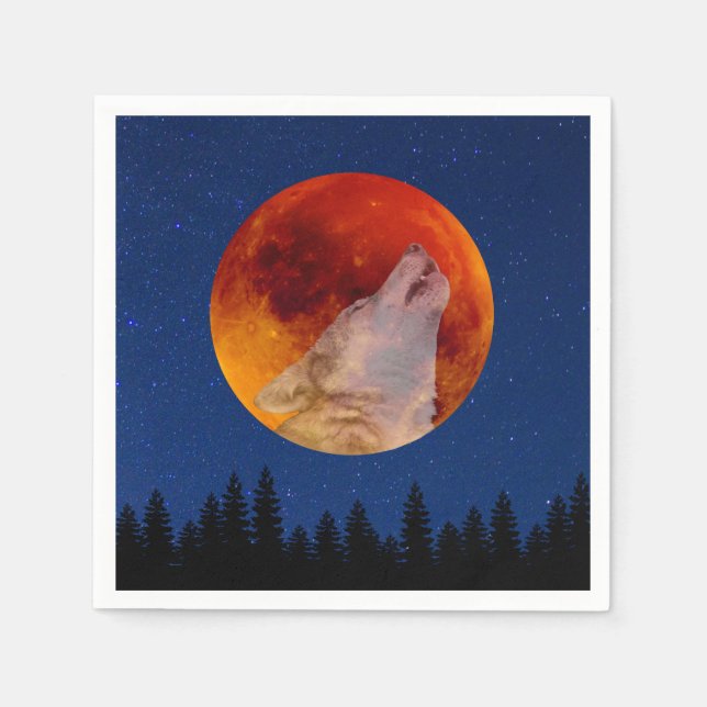 Servilleta De Papel Super Sangre Lobo Luna 2019 (Anverso)