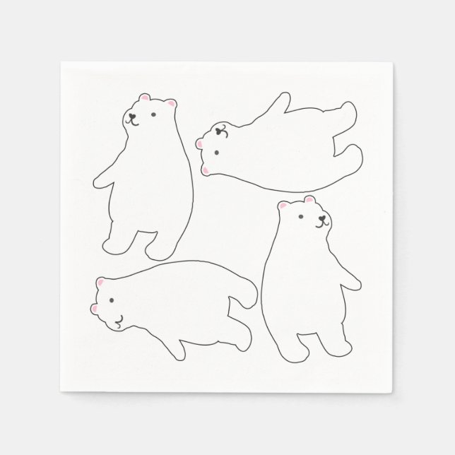 Servilleta De Papel Supercool Polar Bear Summer ThParty (Anverso)