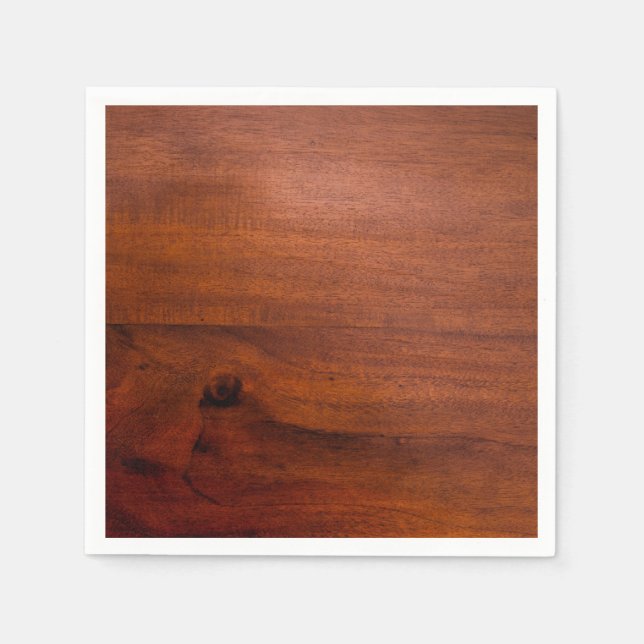 Servilleta De Papel Superficie de madera de caoba (Anverso)