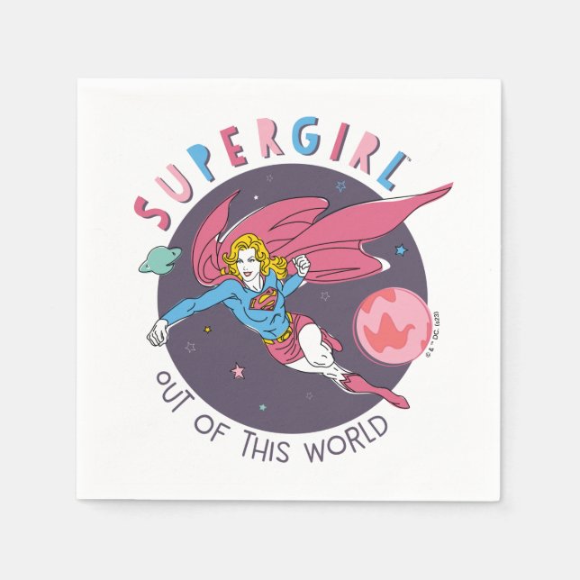 Servilleta De Papel Supergirl fuera de este mundo retro gráfico (Anverso)