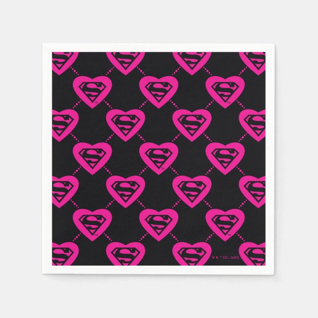 Servilleta De Papel Supergirl Hearts Diagonal Pattern (Anverso)