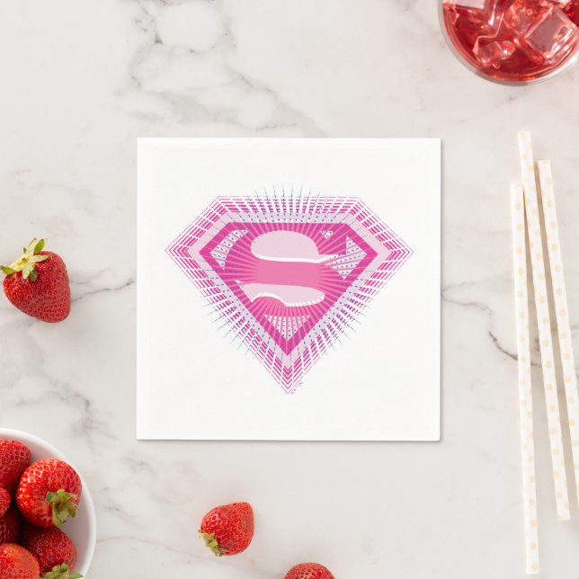 Servilleta De Papel Supergirl Pink Logo (In situ)
