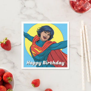 Servilleta De Papel Supergirl volando con traje azul