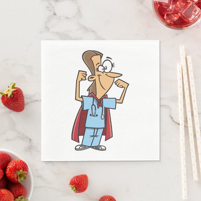 Servilleta De Papel Superhero Nurse Napkins (Subido por el creador)