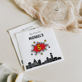 Servilleta De Papel Superhéroe dinámico quinto cumpleaños