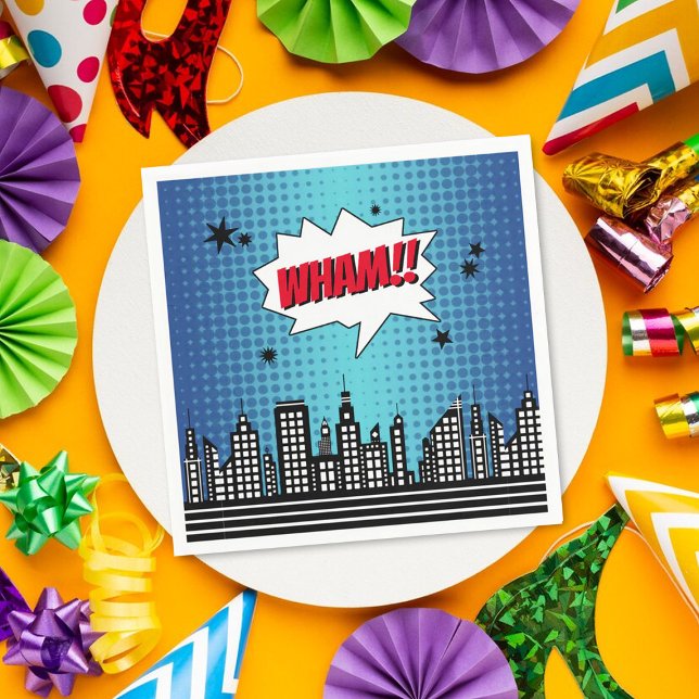 Servilleta De Papel Superheroína cómic cualquier cumpleaños de edad (Subido por el creador)
