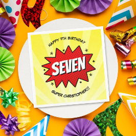 Servilleta De Papel Superheroína cómic cualquier cumpleaños de edad
