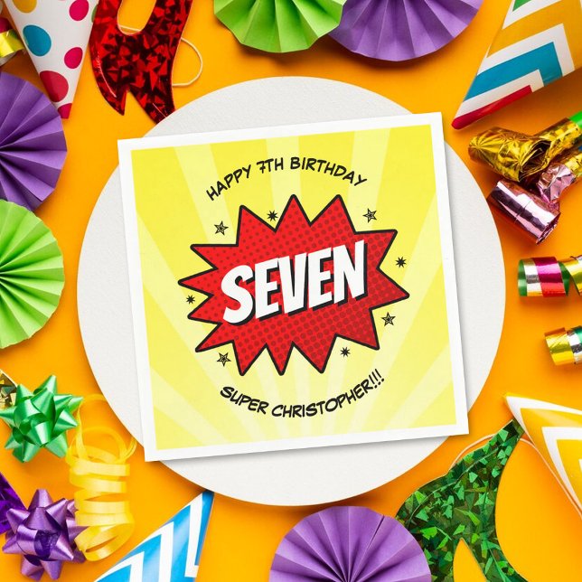 Servilleta De Papel Superheroína cómic cualquier cumpleaños de edad (Subido por el creador)