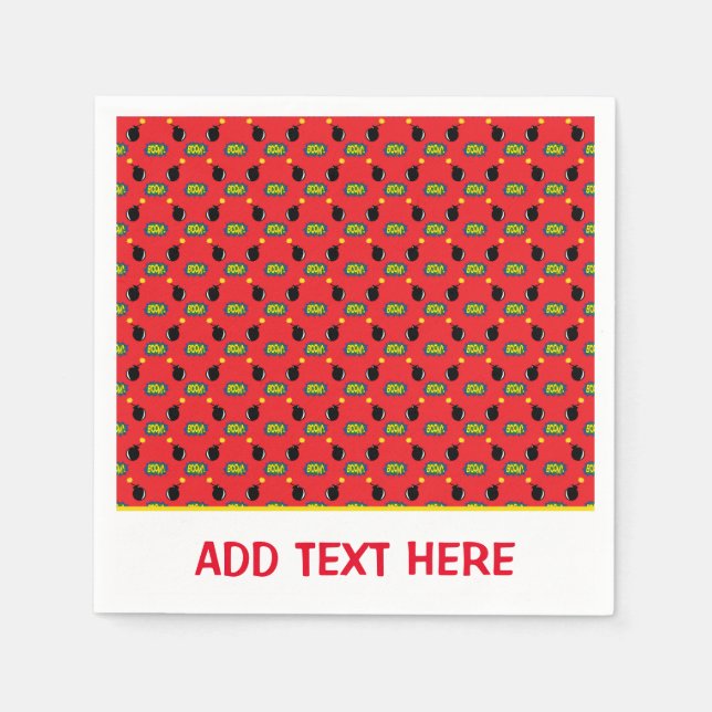 Servilleta De Papel Superheroína cómica burla bomba explosión Personal (Anverso)