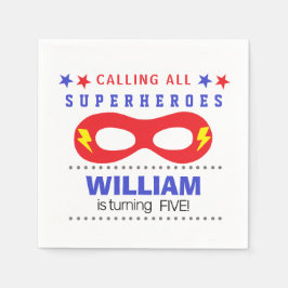 Servilleta De Papel Superheros Fiesta Feliz cumpleaños