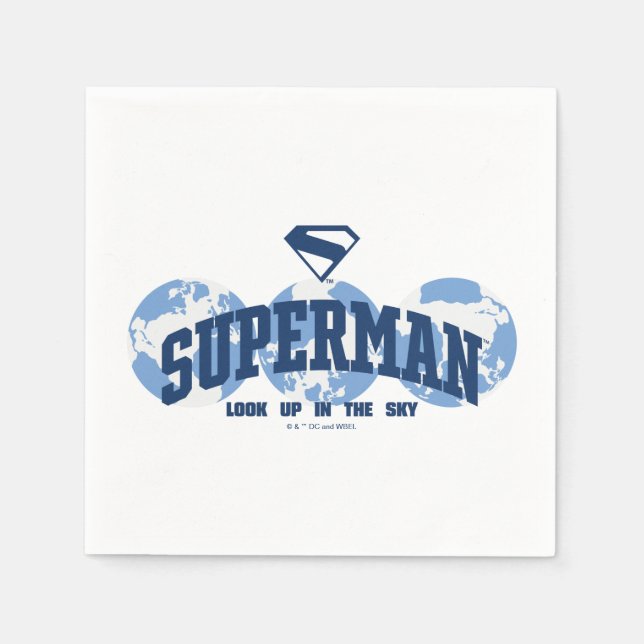Servilleta De Papel Superman en todo el mundo (Anverso)