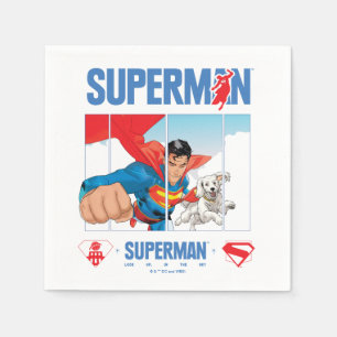 Servilleta De Papel Superman y Krypto Take Flight