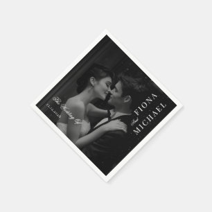 Servilleta De Papel Superposición de foto en blanco y negro Boda minim