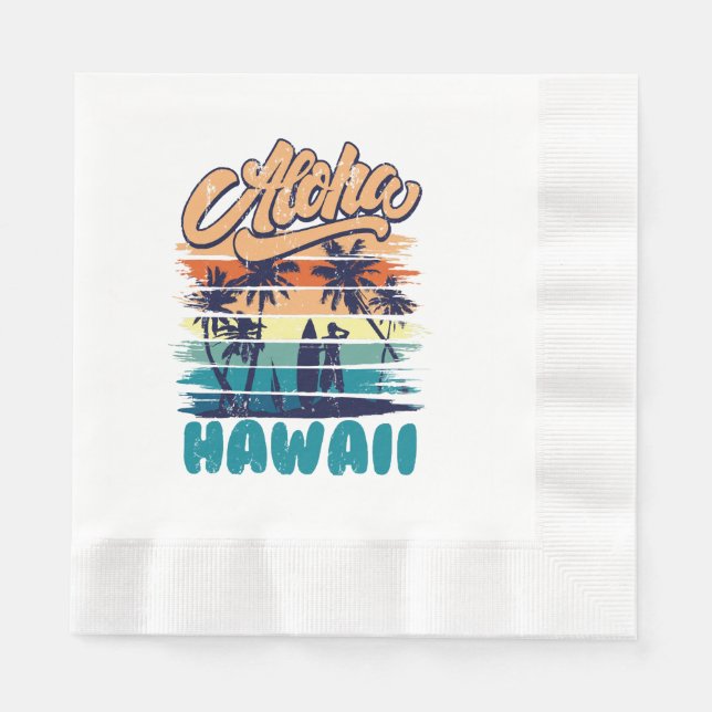 Servilleta De Papel Surf - Aloha Hawái (Anverso)