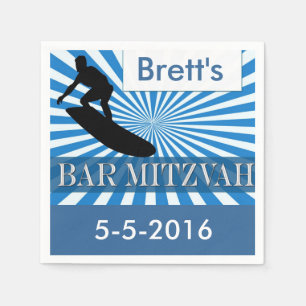 Servilleta De Papel Surf board Designer Bar Mitzvah Napkins