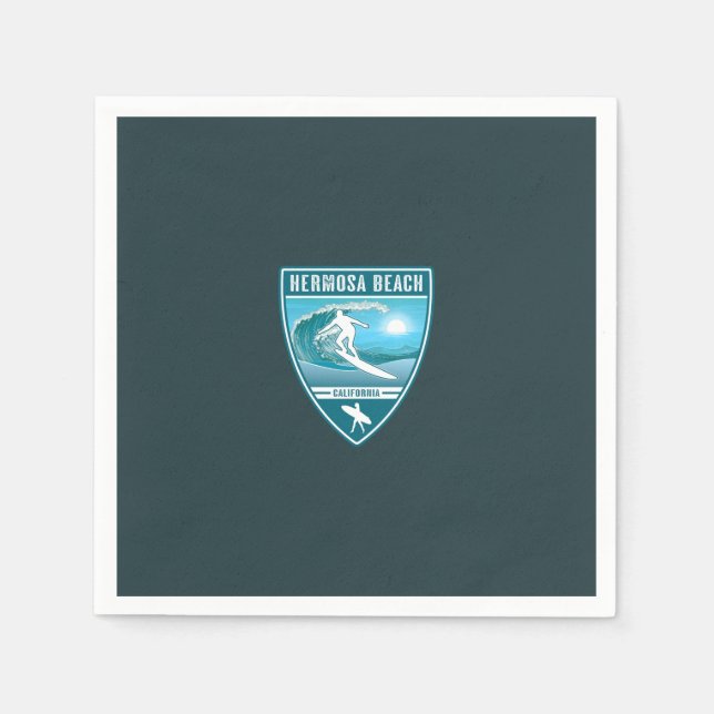 Servilleta De Papel Surf Hermosa Beach California (Anverso)