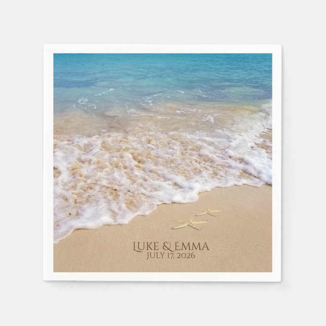 Servilleta De Papel Surf oceánico y Boda de estrellas (Anverso)