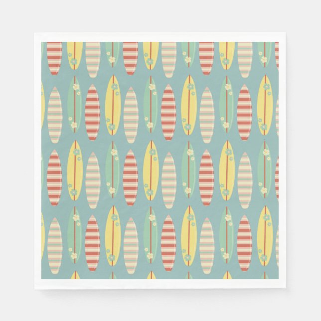 Servilleta De Papel Surf Summer Surf Boards Verano Cumpleaños (Anverso)