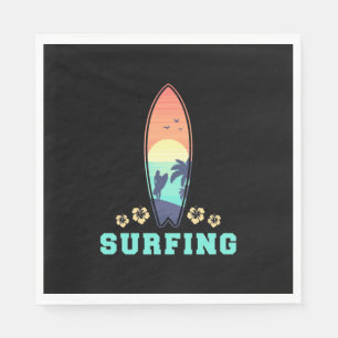 Servilleta De Papel Surf Y Flor