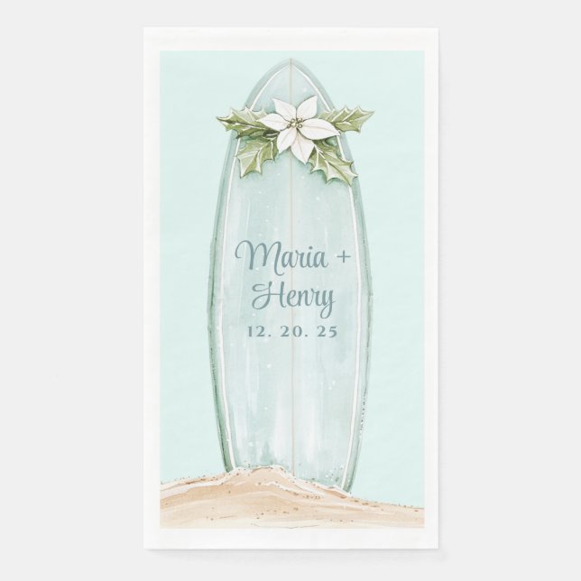 Servilleta De Papel Surfboard navidades | Playa de invierno (Anverso)