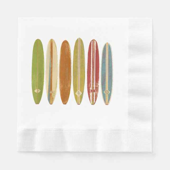 Servilleta De Papel Surfboards Vintage Retro Style Surfing (Anverso)