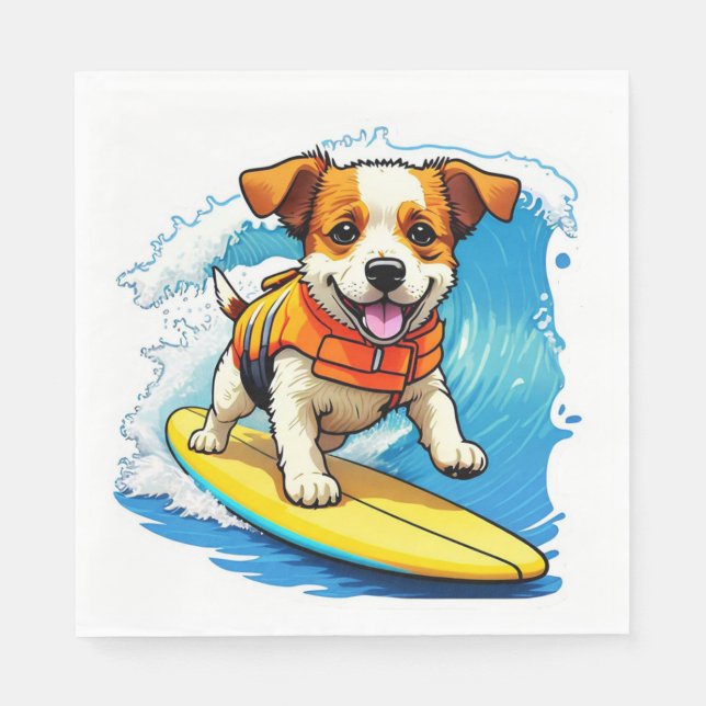 Servilleta De Papel Surfing Dog (Anverso)