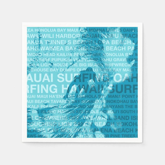 Servilleta De Papel Surfing Hawaii Green Room Hawaii Surfer (Anverso)