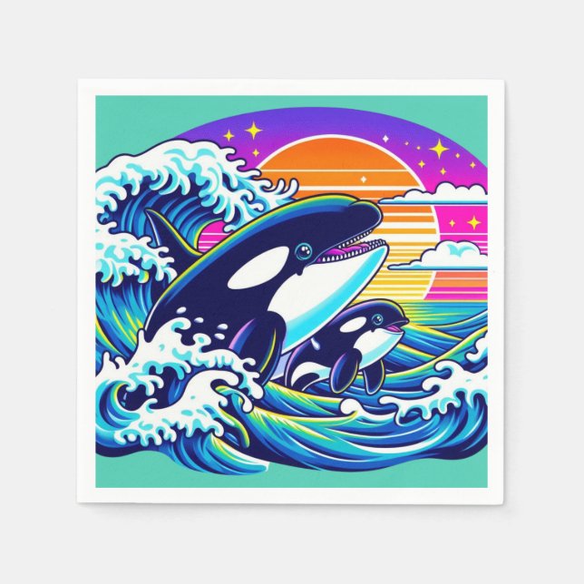 Servilleta De Papel Surfing the Waves (Anverso)