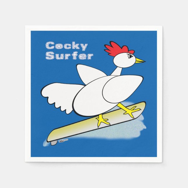 Servilleta De Papel Surfista de Cocky (Anverso)