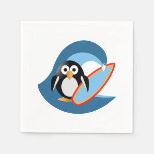 Servilleta De Papel Surfista de pingüino
