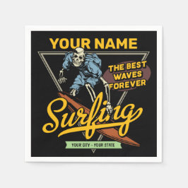 Servilleta De Papel Surfista de Waves de Surf Personalizado