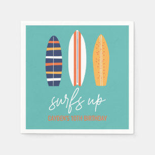Servilleta De Papel Surfs Up BOY Surfboard beach Birday Party