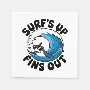 Servilleta De Papel Surf's Up, Fins Out - Diseño de Surfing Guay