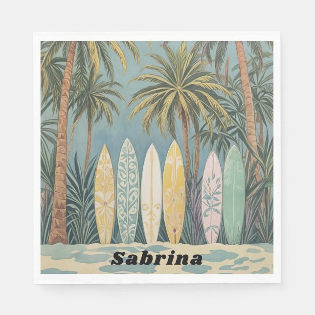 Servilleta De Papel Surf's Up, Pastel Style personalizado (Anverso)