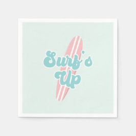 Servilleta De Papel Surfs Up Pink Beach Birday