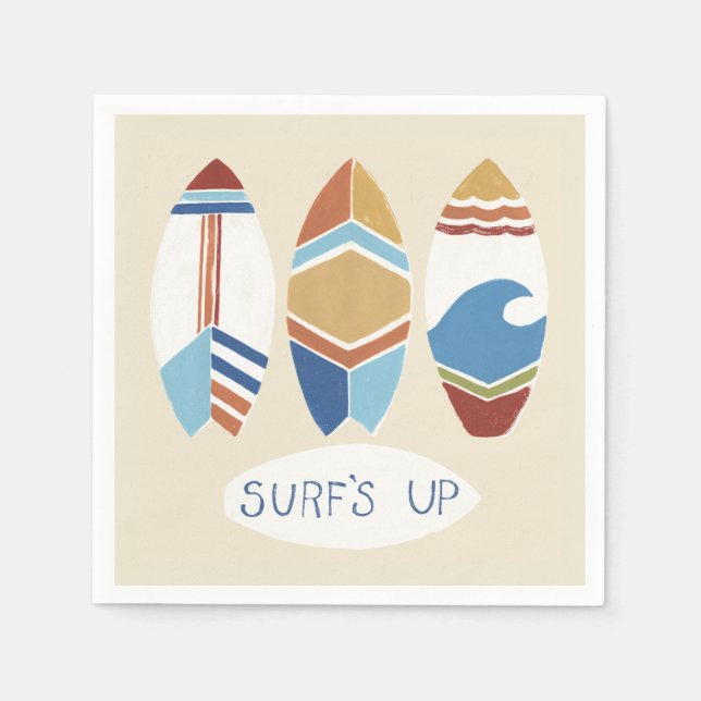 Servilleta De Papel ¡Surf's Up! Surfboards (Anverso)