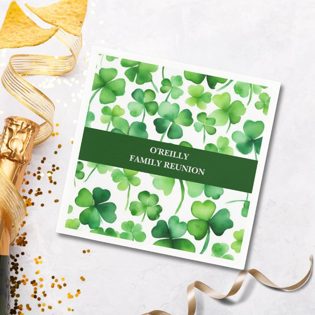 Servilleta De Papel Surname Watercolor Shamrock (Subido por el creador)