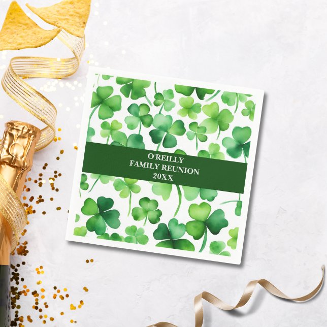 Servilleta De Papel Surname Watercolor Shamrock (Subido por el creador)