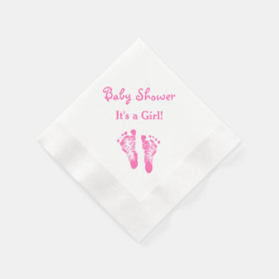 Servilleta De Papel Sus huellas rosadas lindas de Baby Shower de un