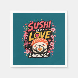 Servilleta De Papel Sushi Es Mi Lenguaje del Amor –Sushi Kawaii Adorab