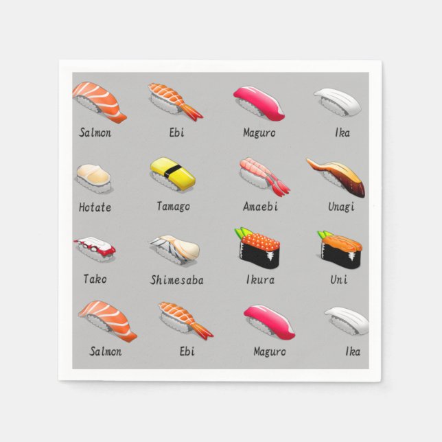 Servilleta De Papel Sushi Fiesta Napkins (Anverso)