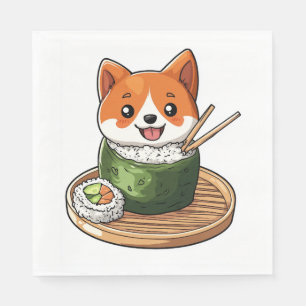 Servilleta De Papel Sushi Shiba � Perro De Comida Divertido