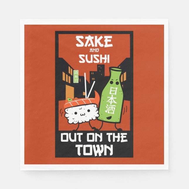 Servilleta De Papel Sushi Y Sake Foodies (Anverso)