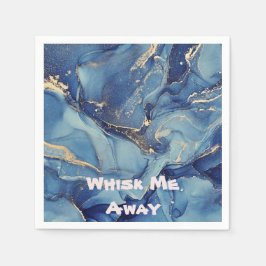 Servilleta De Papel Susurrarme de la Marble Azul Monogramado |