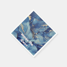 Servilleta De Papel Susurrarme de la Marble Azul Monogramado |