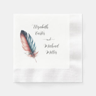 Servilleta De Papel Susurros de Grace Feathered Elegance Minimalismo
