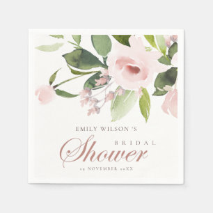 SERVILLETA DE PAPEL SUTIL RUBOR SUAVE ROSA FLORAL DE ROSAS BAÑO NUPCIA