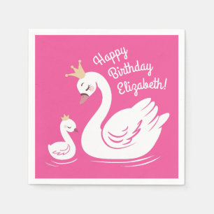 Servilleta De Papel Swan Fiesta de cumpleaños Baby Shower Pink